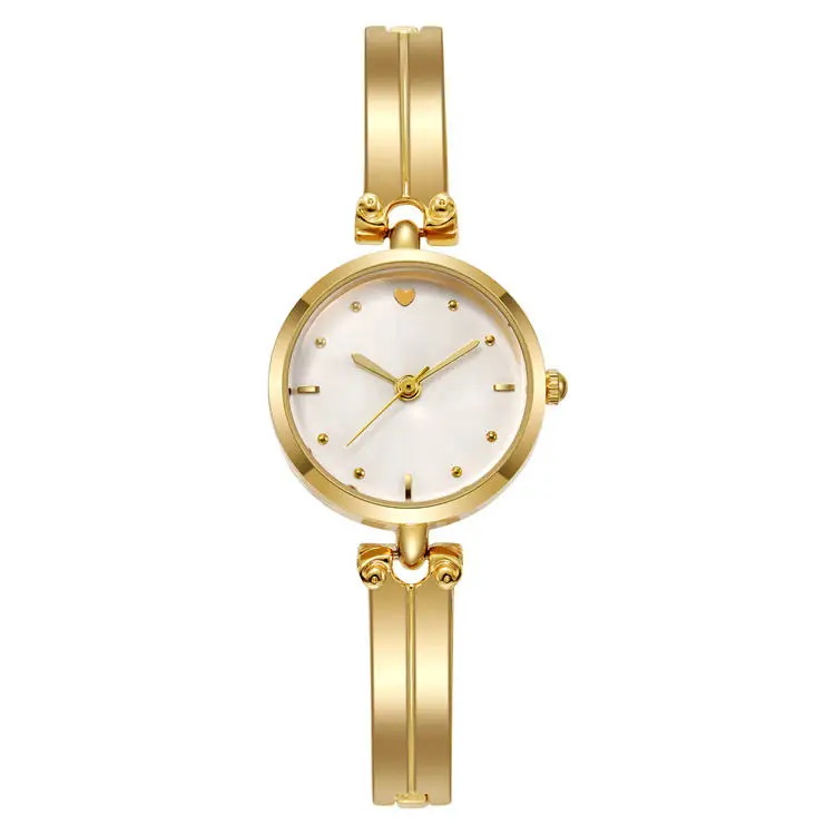 Exquisite Business Royal Luxury Quartz Watch Bracelet Ladies Valentines Day Heart Rose Gold Plated Woman Watch Bracelet