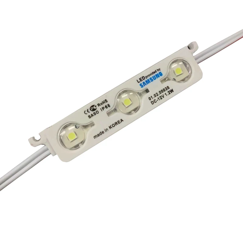 Korea SAMSUNG 3 LED MODULE Ultrasonic welding injection 12v 1.2W 160lm Samsung smd 2835 3 led module for channel letter