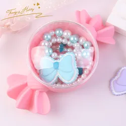 Трейси и Herry мультфильм necklack подарочной коробке дети маленькие круглые бусины заколки для волос наряд принцессы девочек комплект ювелирных