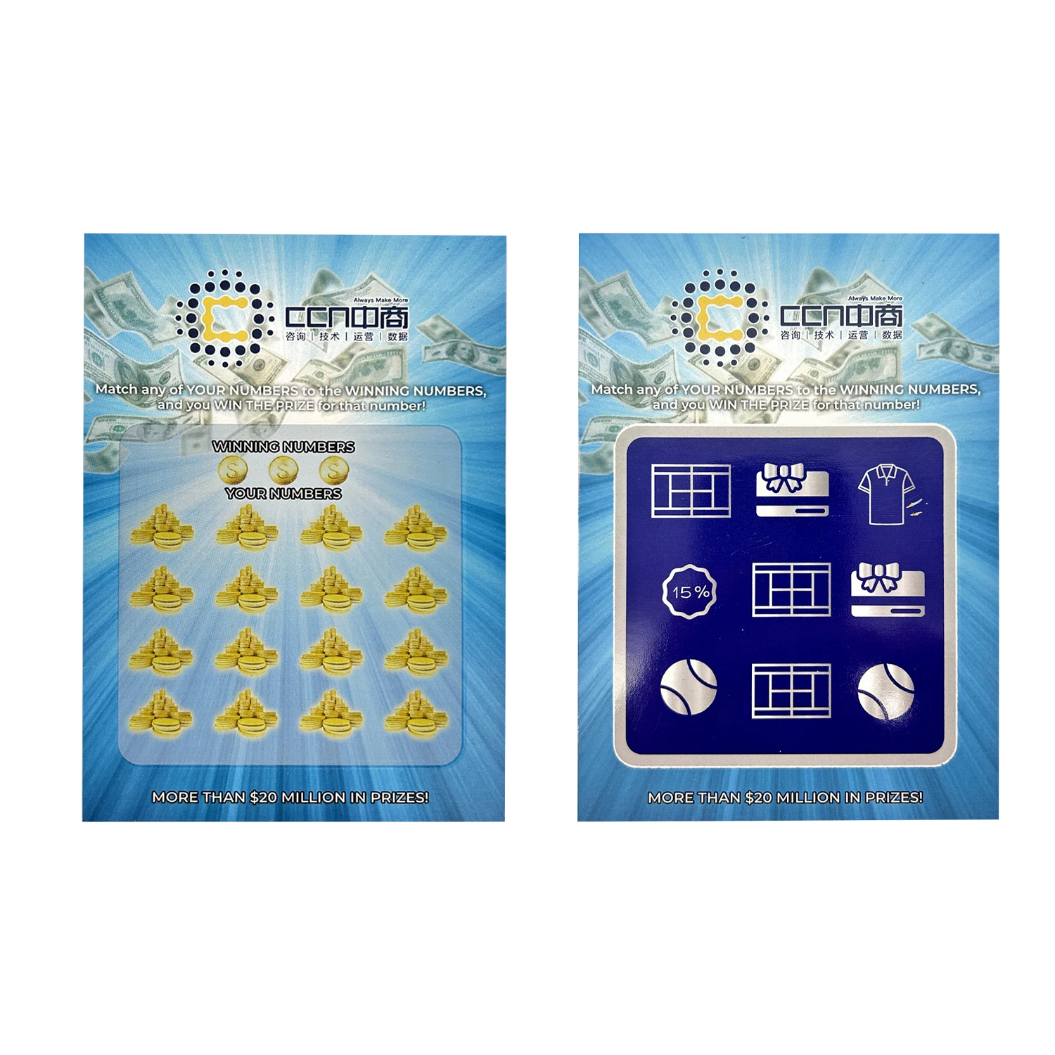 New Style Sale Scratch Off Paper Phone Cards Printing Custom Scratch Off Card Lottery
