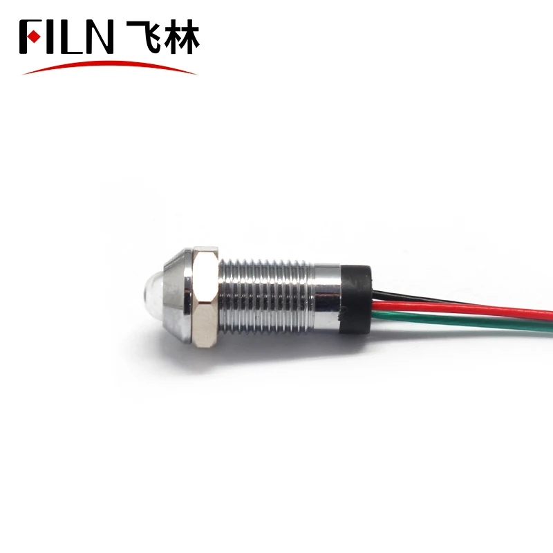FILN 8MM HOLE RED&GREEN Red&Blue 220V 110V BI-COLOR motorcycle tail light with indicator brass copper 20cm