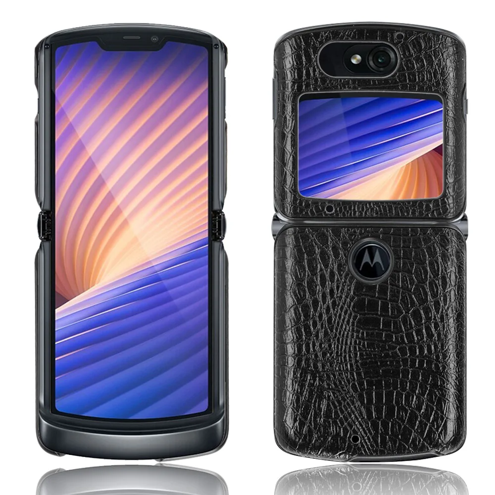OMEVE ультратонкая задняя крышка из крокодиловой кожи PU чехол для телефона Motorola Razr 5G 2020