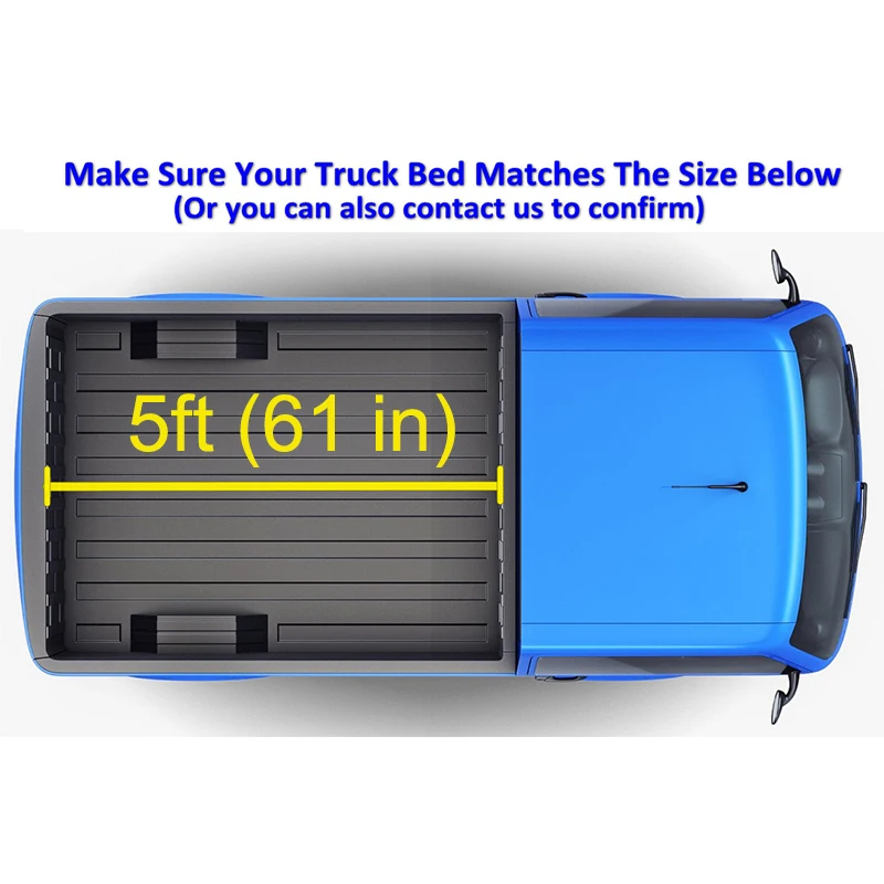 Ousaier Easy Install Retractable Aluminum Manual Roller Cover Roller Trunk Cover For Ford Ranger 5ft (61 in) 2012-2022