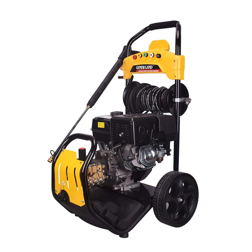 Newland 4000psi бензиновый двигатель мощный 20-метровый шланг с жесткой катушкой высокого давления для мойки автомобилей