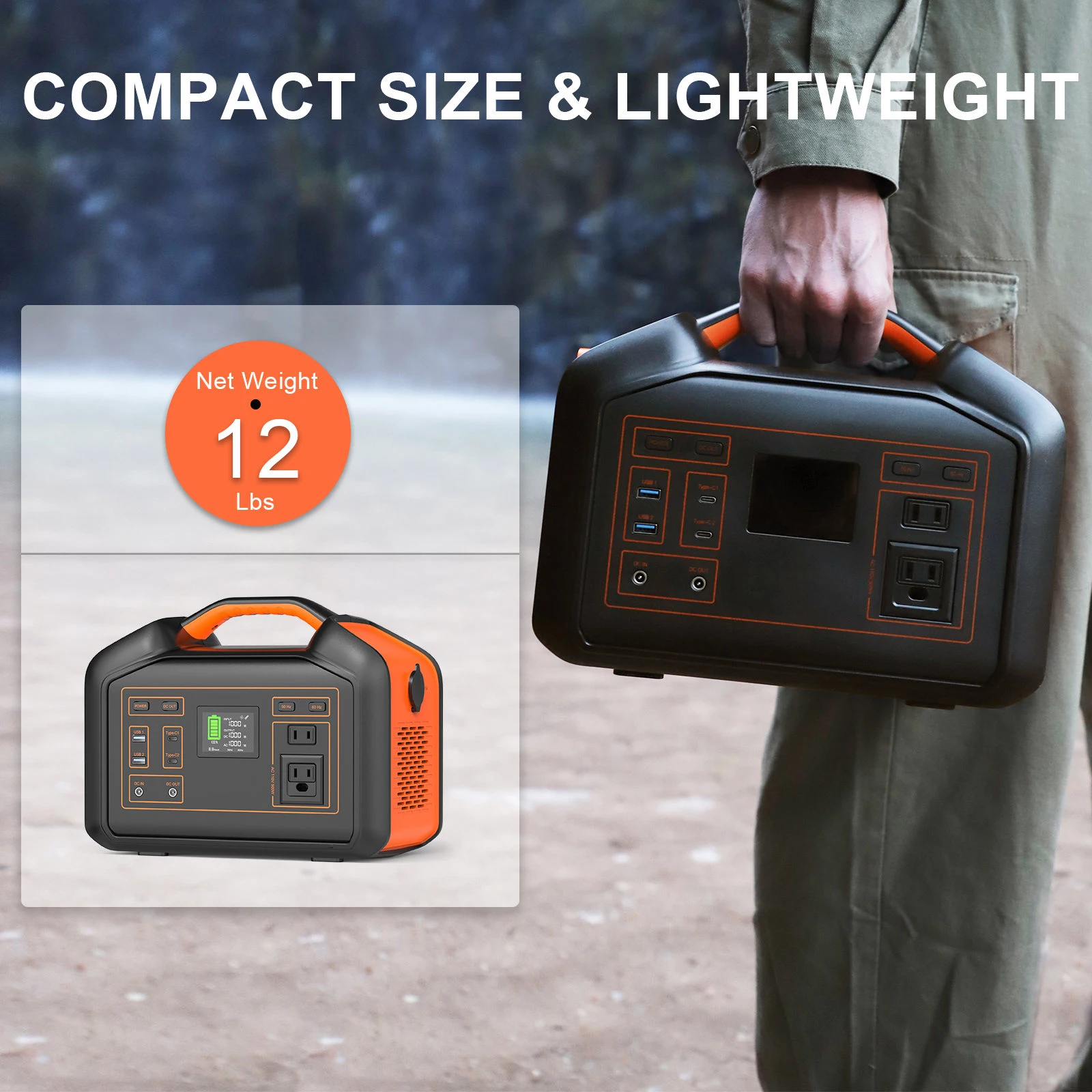 Solar generator wireless charging battery backup 500 watt solar generator