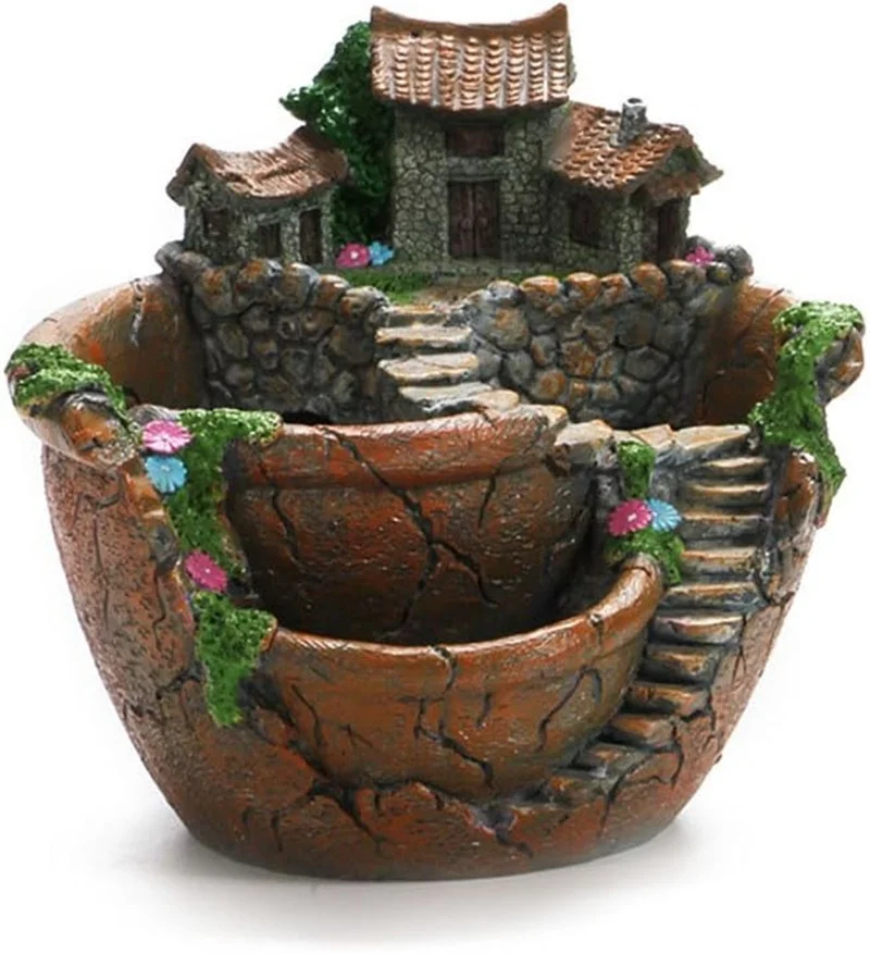 Z16136A Morden Polyresin Flowerpots Style Resin Statue micro landscape Mini Garden Home Decoration Plant Pots Flower pots
