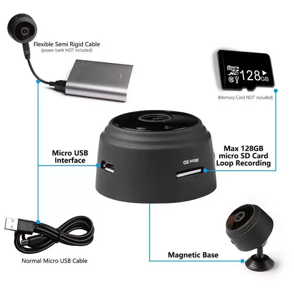 A9 camera HD 1080p infrared night vision wireless wifi magnetic suction small motion camera a9 camera