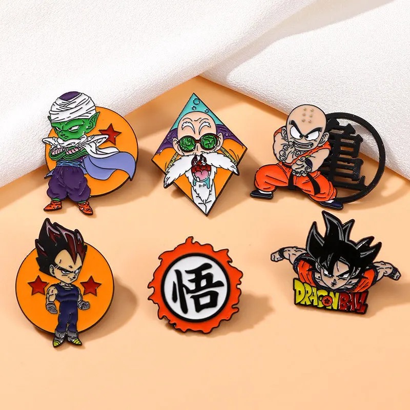 Высококачественные японские Мультяшные шарики дракона из цинкового сплава металлические поделки на лацкан булавки заказ мягкая эмалированная булавка
