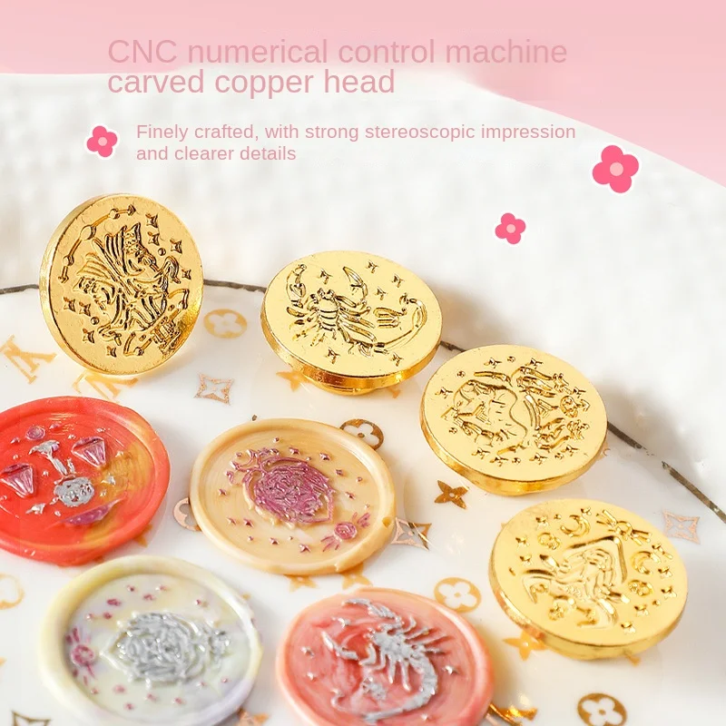 NK Toys Fire paint Seal Set Tool set fire copper head seal hand ledger accessories Goo pan Guka pan stickers