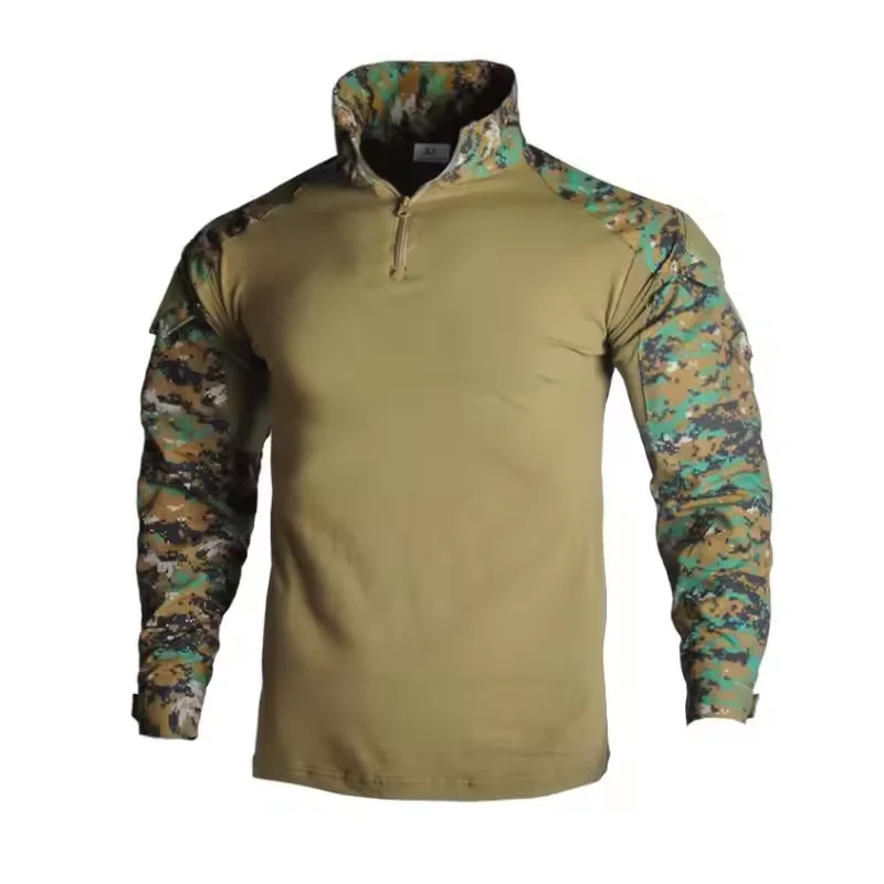 Breathable Camo Uniform Suit in Spandex for Outdoor Activities Shirt Top CP g2 Tactical Combat Training