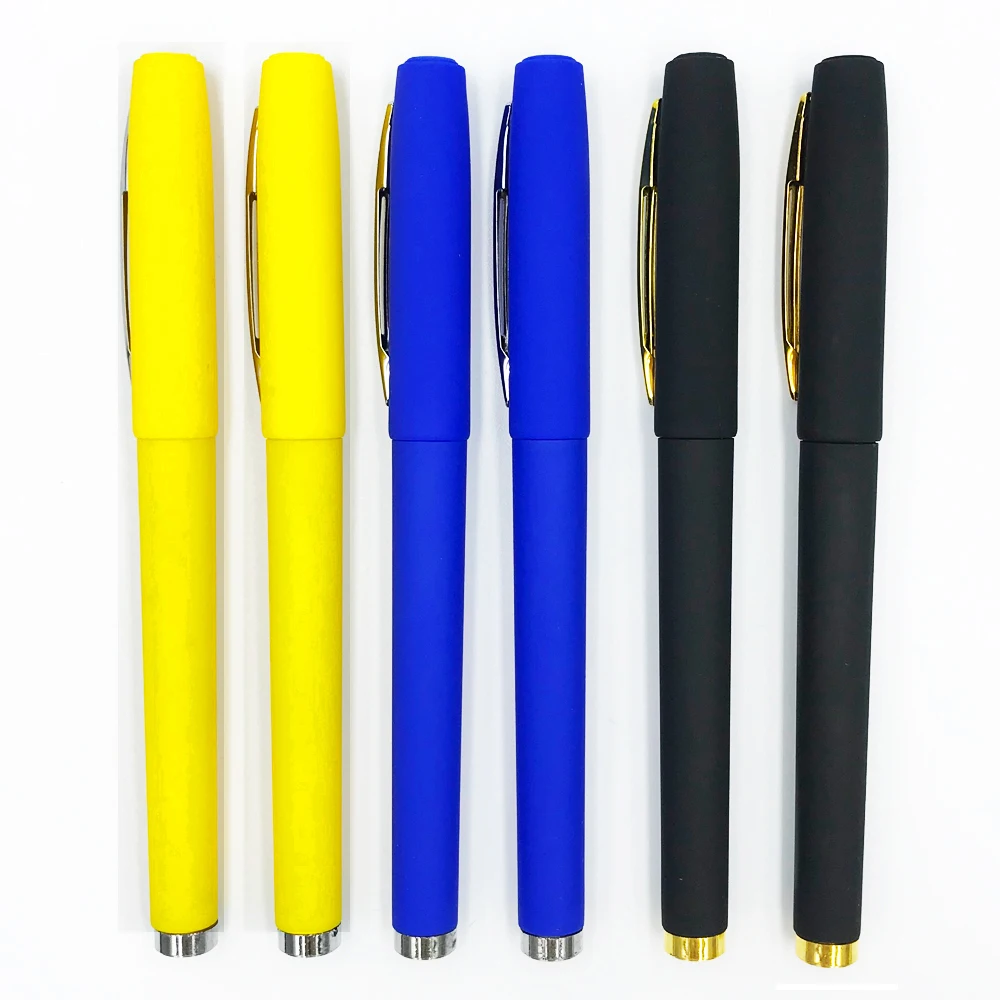 
Free Sample High quality Muit- colour pen promotional hand writing gel pen plastic rubber gel ink pen 