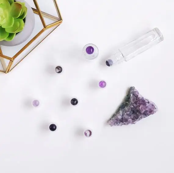 custom logo OEM amethyst roller natural amethyst roller natural