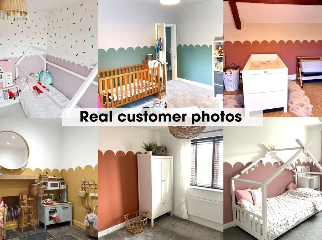 Scallop Border Wall Stencil Nursery Room Decor Reusable Decor Stencils for Wall Painting