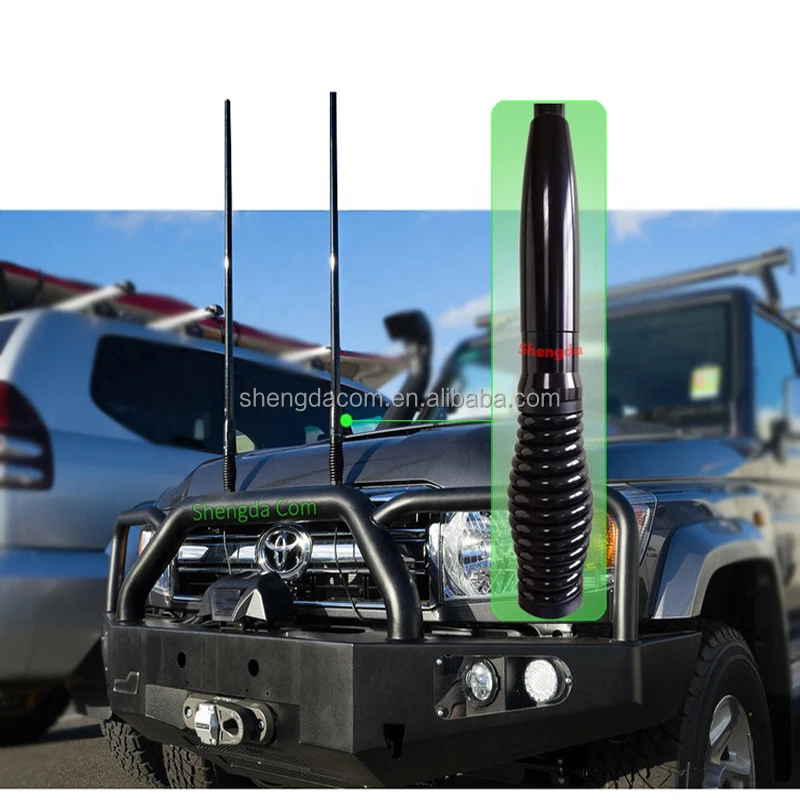 477MHz or 4G LTE Multi band Heavy duty barrel spring fiberglass car vehicle radio antenna with Detachable Bullbar Mount