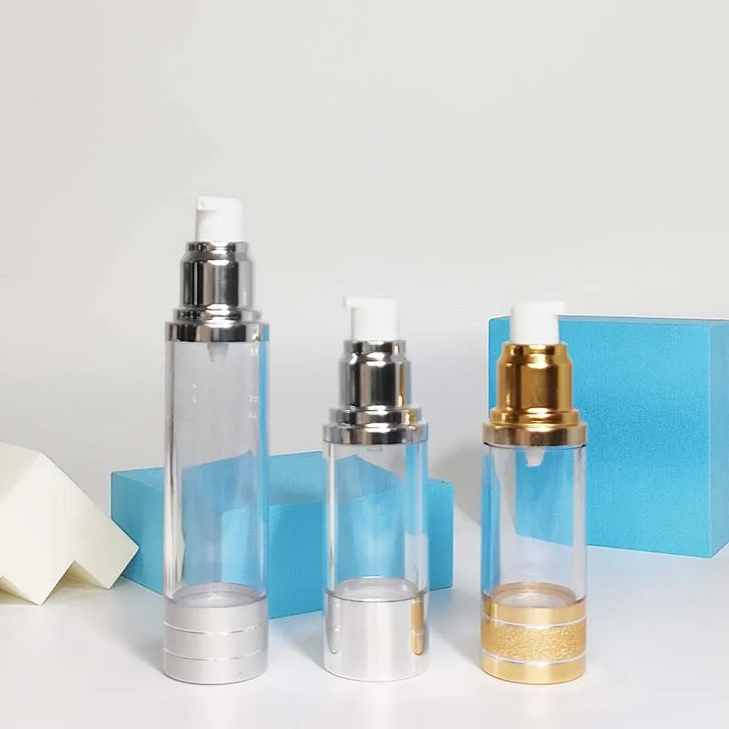 Mini Vacuum Pump Bottles Matte Silver 30ml Airless Bottle 100ml Aluminum