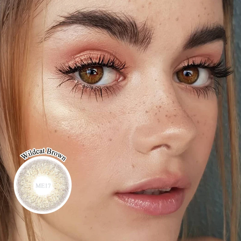 Wildcat Cheap Color Soft Eye Color Contact Lenses Cosmetic Eye Lenses ME17 Wholesale Colored Natural Brown Yearly Jolly Face