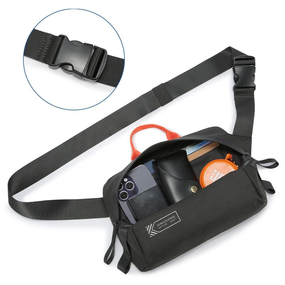 Kingsons new waterproof light weight sling crossbody men back bag for travel commute smartphone pocket wallet key tablet storage