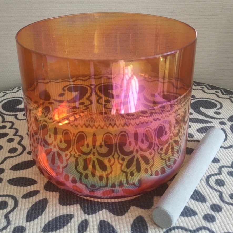 Cosmic Light Clear Alchemy Crystal Singing Bowl 8.5 inch D Note Sacral Chakra for Sound Healing