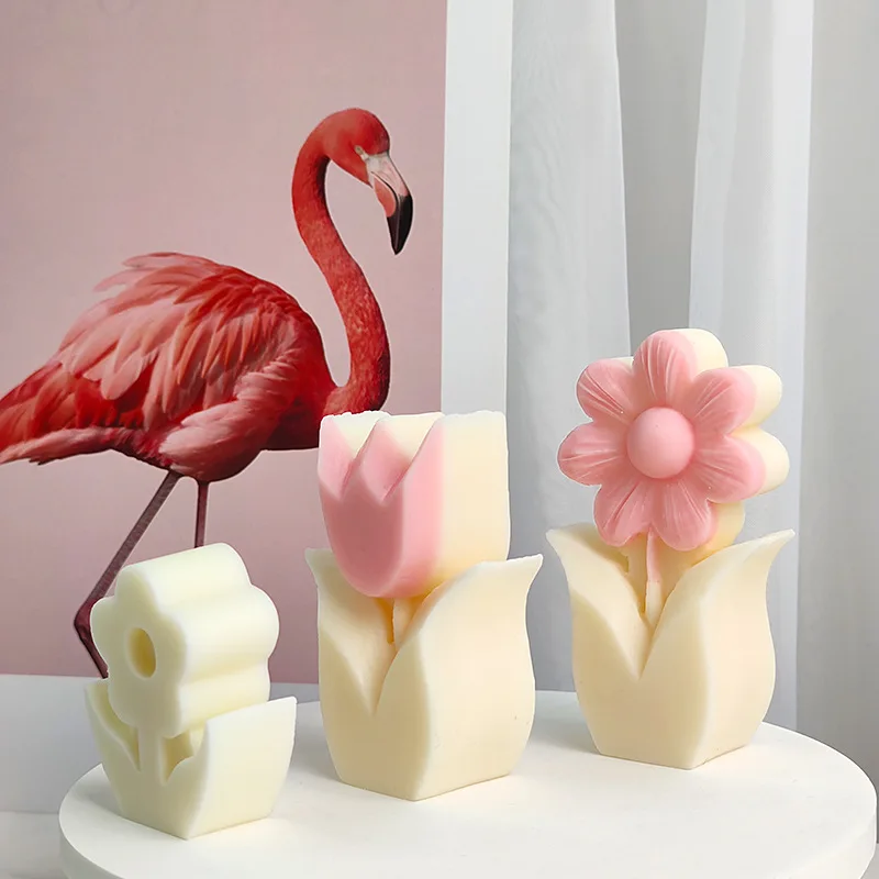 onSale 3D tulips silicone mold Candle mold epoxy resin  mold