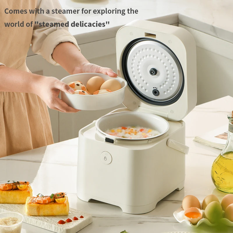 Small Multi Cooker Pot Heating Electric Cooking Rice Cooker 2 Litre New Style Portable Travel Stainless Steel Cylinder 400W 220