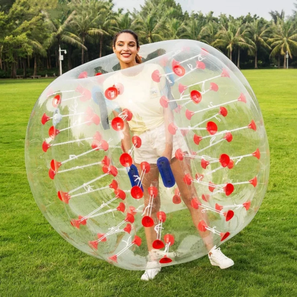 Hot Selling Adult PVC Body Zorb Bumper Ball Suit Inflatable Bubble Football Soccer Ball With Colored Dots