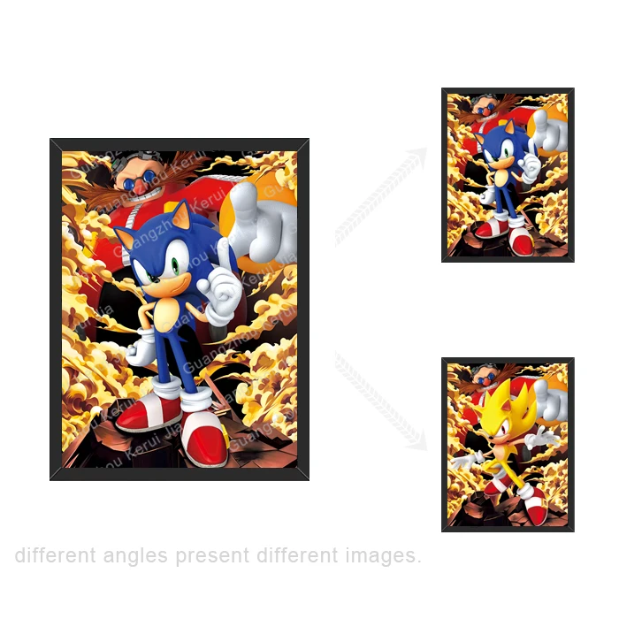 Best Selling Advertising Gift 3D flip Lenticular Anime Poster Printing 30*40cm  Picture Frame