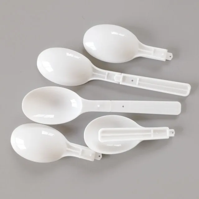 Best selling foldable disposable  plastic spoon fruit cake salad Spoon plastic cutlery