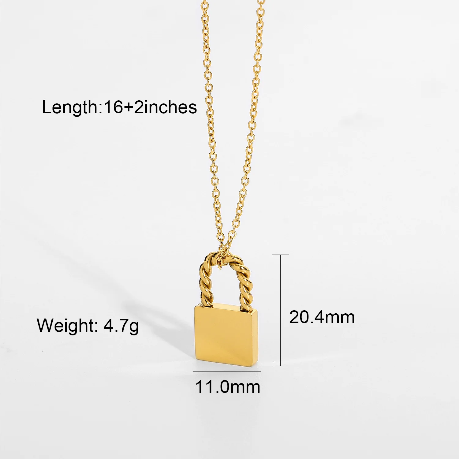 manufacturer Customize fashion jewelry square Tarot signet pendant 18K gold plated stainless steel necklace
