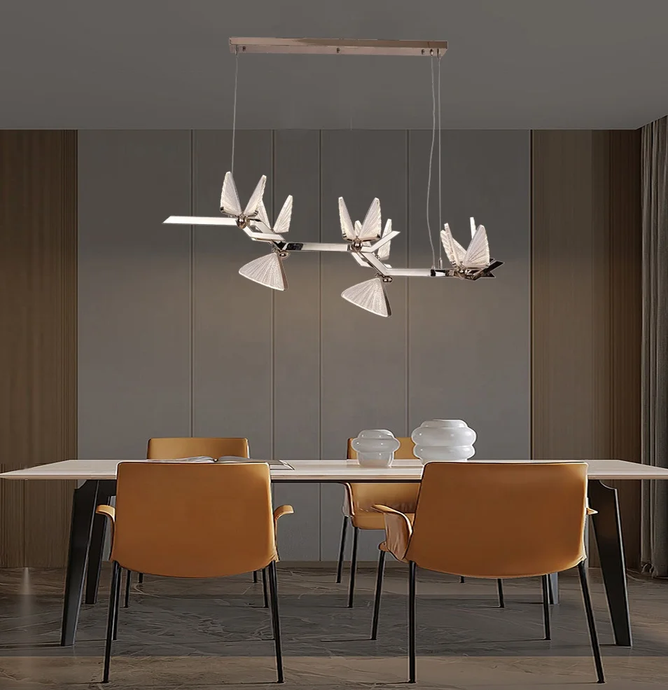 Modern LED Light Butterfly Organic Acrylic Home Romantic Dream Dining Room Chandelier
