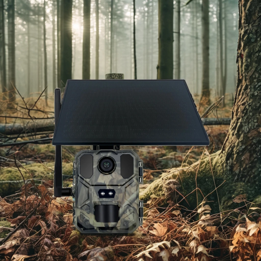 4G Hunting Camera APP Wireless Cellular Trail Camera with  Solar Panel 940nm Infra LEDs