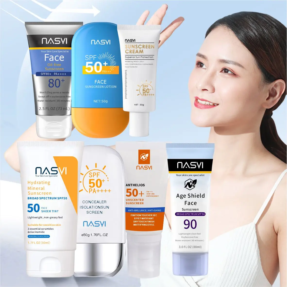 20 years + Nasyi source manufacturer professionalskin care factory support custom OEM ODM skin care products wholesale