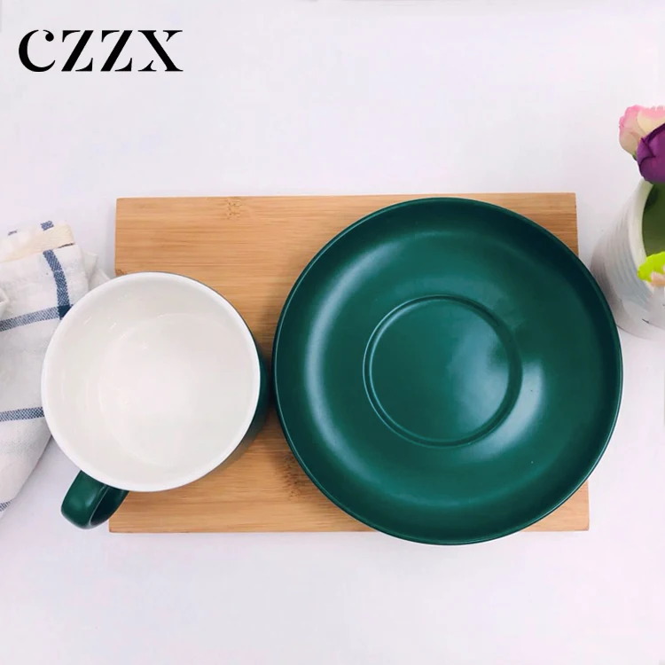 factory direct macaron color matt glazed ins style  ceramic coffee cup saucer set