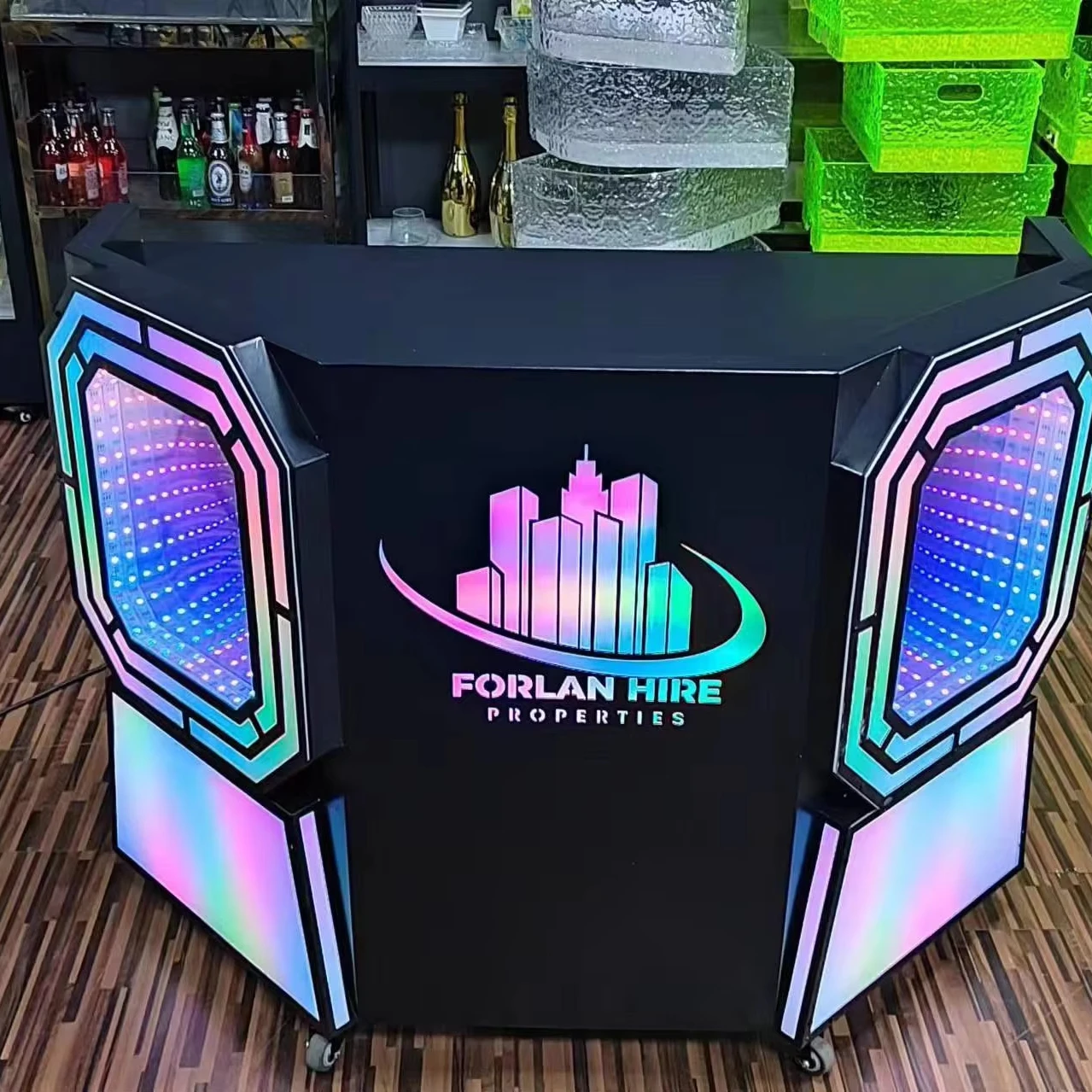 Factory Wholesale Bar Clup Event  Led DJ Booth Acrylic Led Light Dj Disco Laptop Table Booth for Bar with led Lights