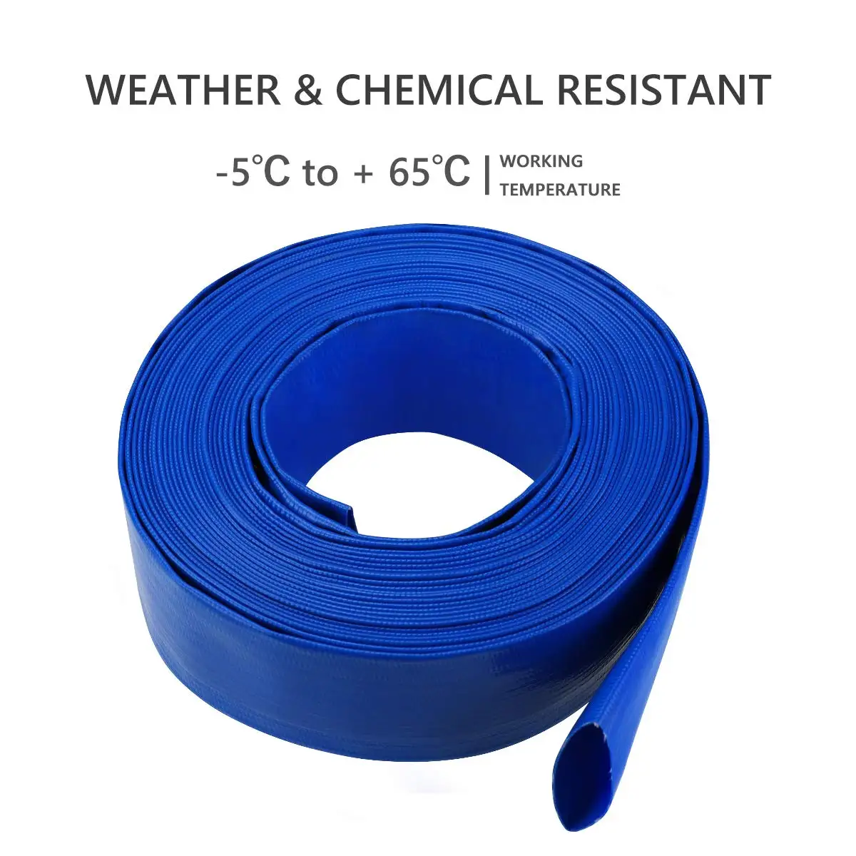  Swimming Pool Backwash Hose Heavy Duty Reinforced Blue PVC Flat Lay Agricultural