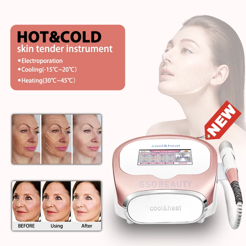 Portable Cool Ice hammer Face Lifting Heat Device Electroporation Cryo Facial Skin D-cool Machine Skin Cooling Freezing Machine
