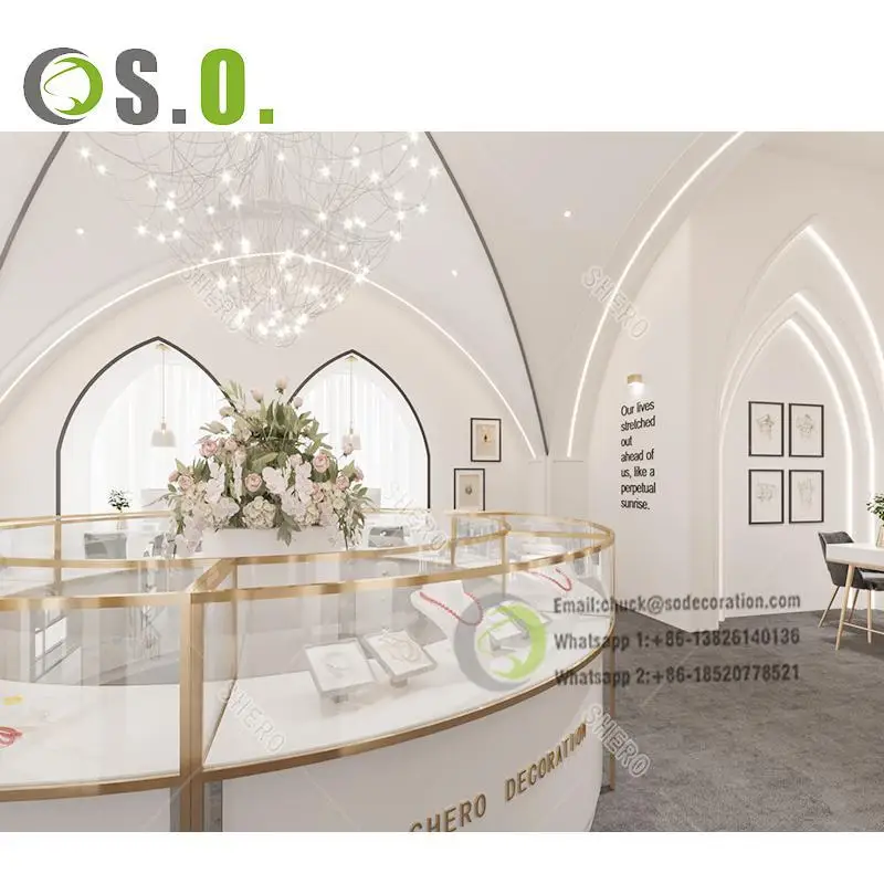 Custom Modern Jewelry Shop Mall Kiosk Interior Ideas Jewelry Display Showcase Custom Jewelry Wooden Shop Counter Cabinet Design