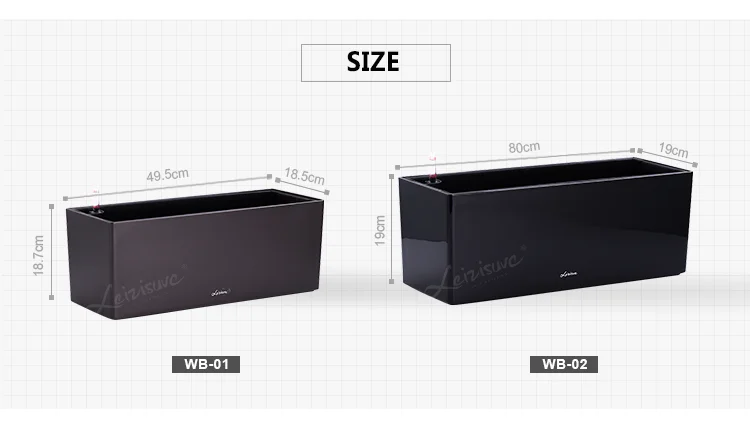 New Succulent Pots Lazy Self Watering Plastic Flowerpot Balcony Grows Vegetable To Grow Flower Big Rectangle Planting Trough