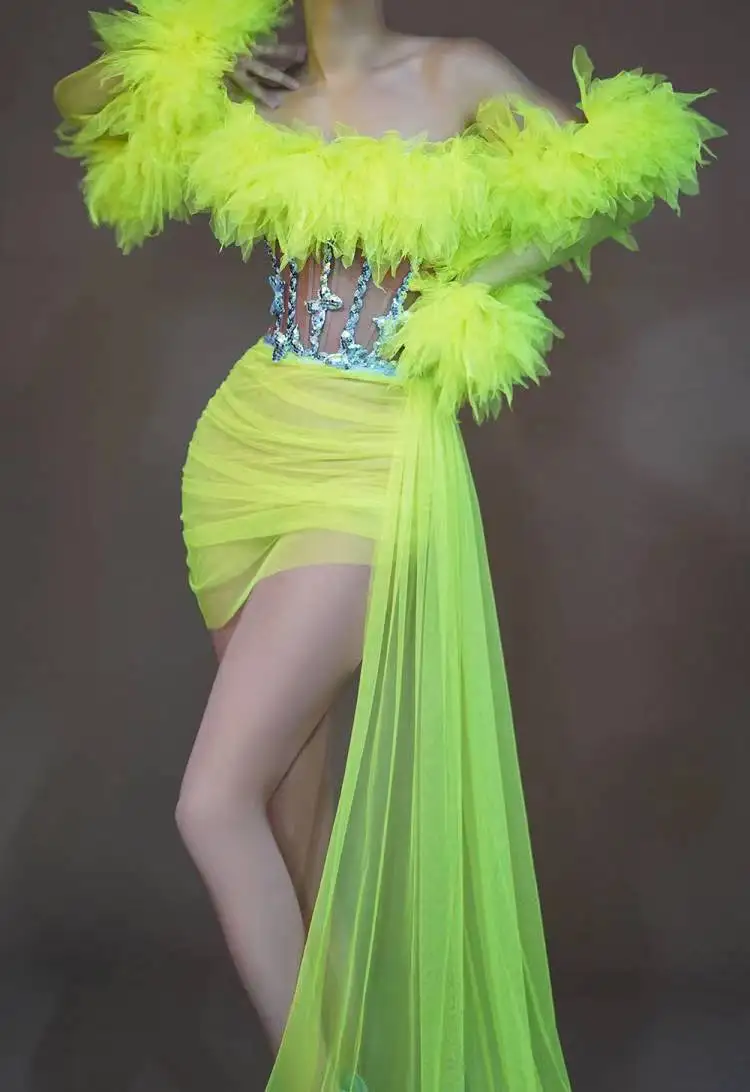 Sexy See Through Mesh Crystal Sequin Birthday Banquet Dress Outfit Set Off Shoulder Club Dinner Dress Women Mini Evening Dress