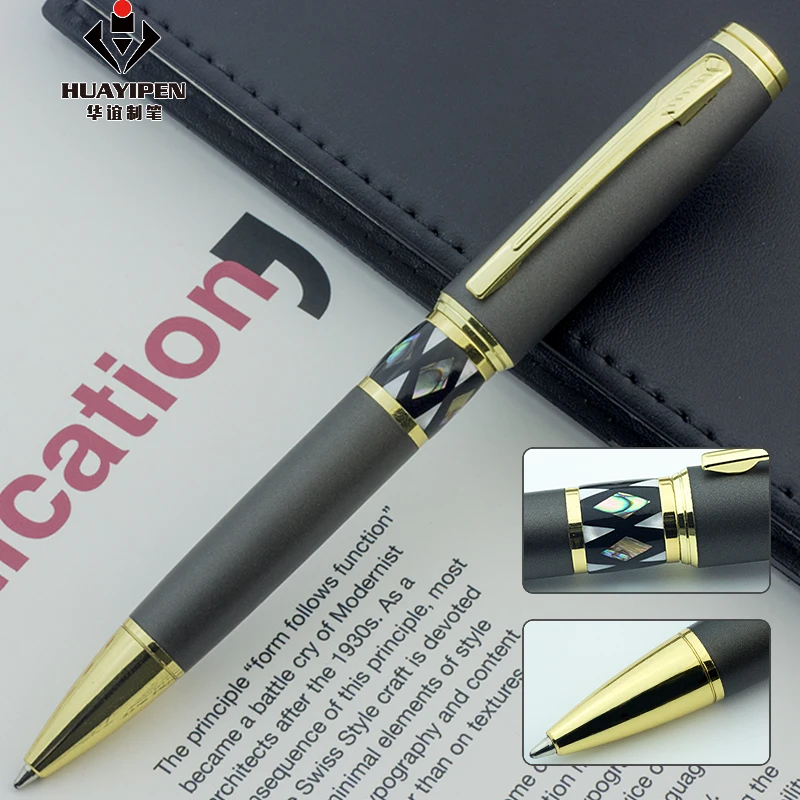Fashion Style Luxury Beautiful Shell Black Ball Pen for Office School Great Gifts