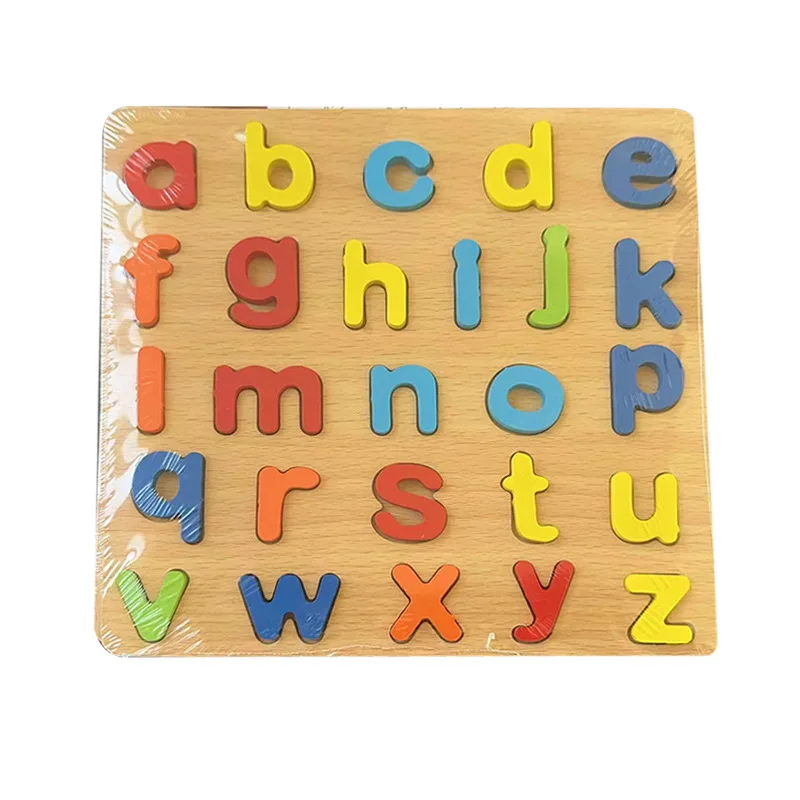 Wood baby toys Alphabet Number Matching English Cognitive Hand Grasping Board Montessori Early educational wooden toys for kids