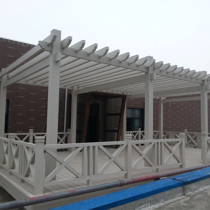 High Quality China Luxury Garden Gazebo Canopy Tent Wood Wpc Large Outdoor Garden Pergola