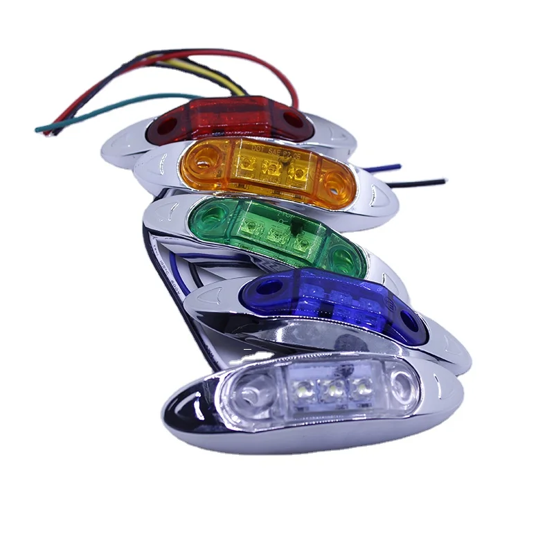 Blue White 12Volt LED Trailer Boat LED Eye Lights Amber LED Clearance Chrome Multi Marker Lights