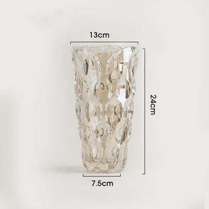 Factory Supply Home Decoration Modern Multi Colored Flower Vase Diamond Shaped Clear Glass Vase