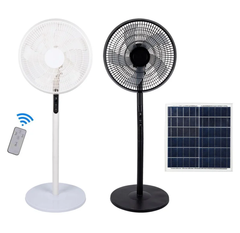 16 inches Solar Remote Control Charging Fan Floor Fan Rechargeable Stand Fan with battery life strong wind portable