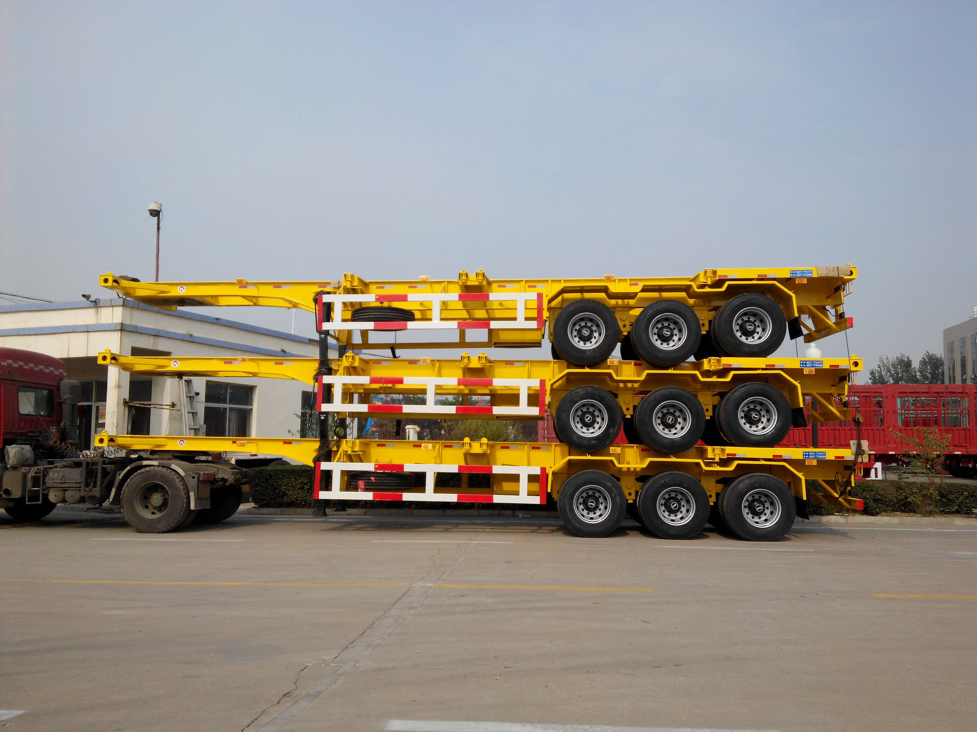 High quality brand New Truck Trailer Chassis 3 axle 40ft skeleton Trailers in Africa