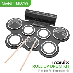 Hot selling hand roll drum set with midi  out function  for early childhood education