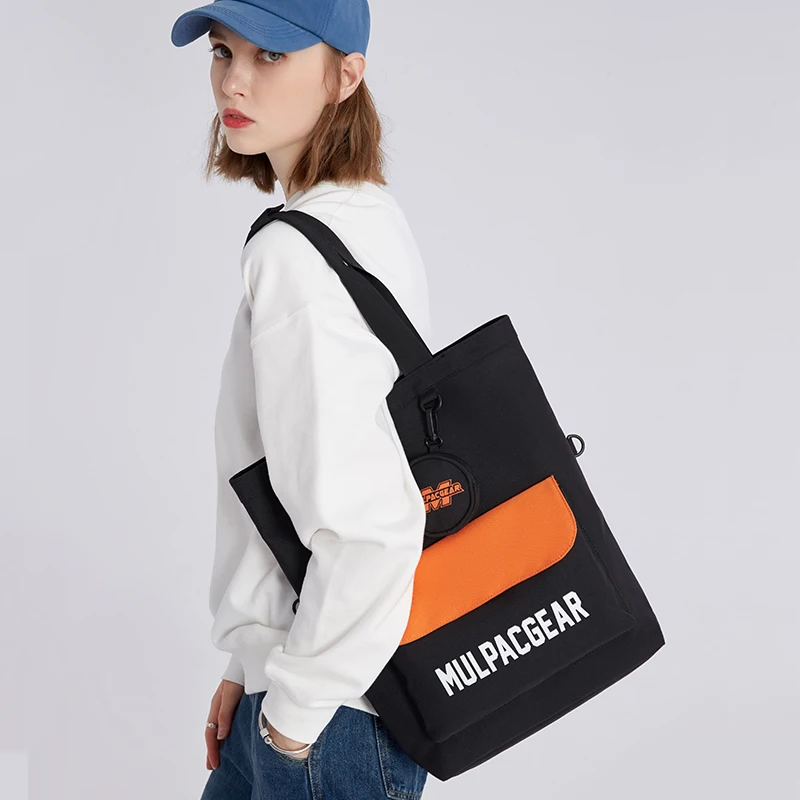 Bsci manufacturer fashionable girls class book notebook tote bags custom large polyester tote bag with pockets