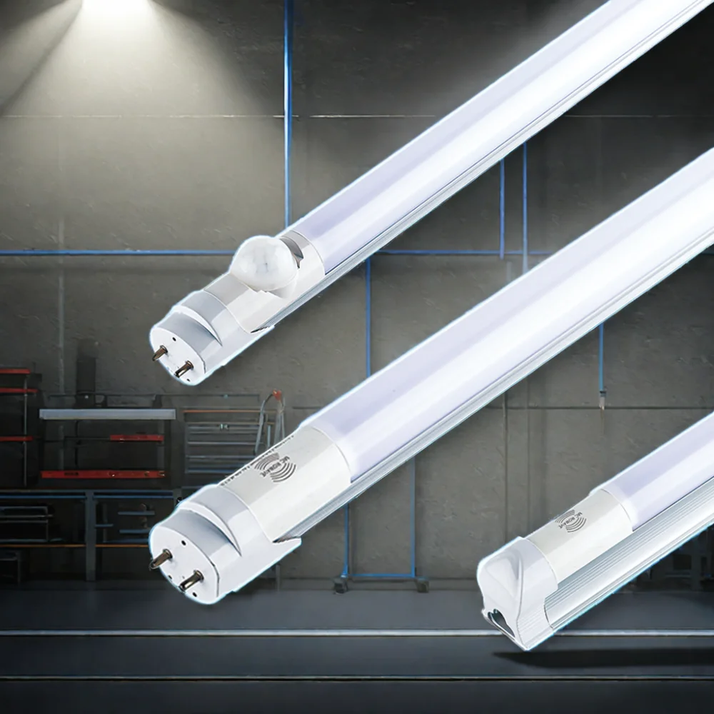 18W T8 LED Tube Radar Motion Sensor 1200mm Lighting Lamp for Underground Parking 2ft/3ft/4ft/5ft Aluminum + PC Tube Lights