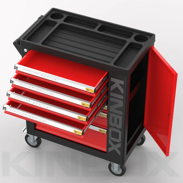 KINBOX Advanced Durable American Professional Workshop Garage Toolbox with Tool Trolley Tool Cabinet Toolbox