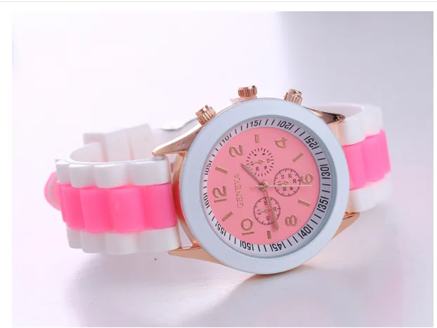 Dual-colour jelly watch quartz  Geneva Ladies Watch
